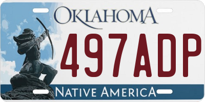 OK license plate 497ADP