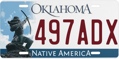 OK license plate 497ADX