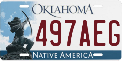 OK license plate 497AEG