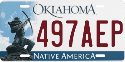 OK license plate 497AEP