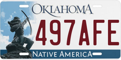 OK license plate 497AFE