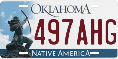 OK license plate 497AHG