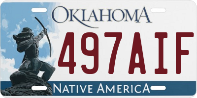 OK license plate 497AIF