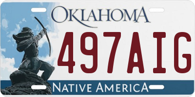OK license plate 497AIG
