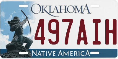 OK license plate 497AIH