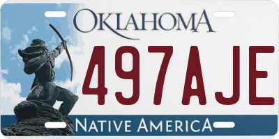 OK license plate 497AJE