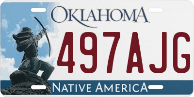 OK license plate 497AJG