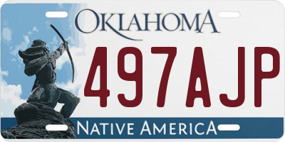 OK license plate 497AJP