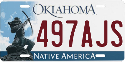OK license plate 497AJS