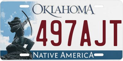 OK license plate 497AJT