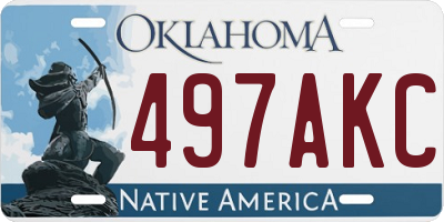 OK license plate 497AKC