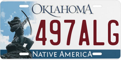 OK license plate 497ALG