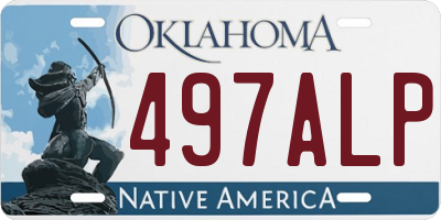 OK license plate 497ALP