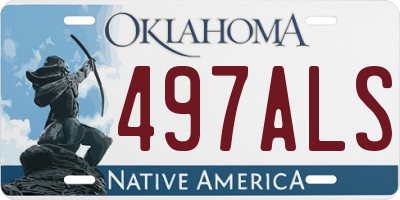 OK license plate 497ALS