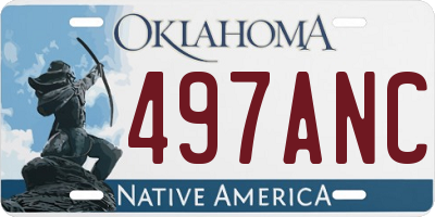 OK license plate 497ANC