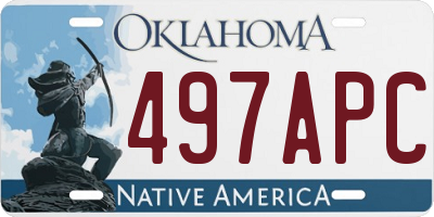 OK license plate 497APC