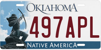 OK license plate 497APL