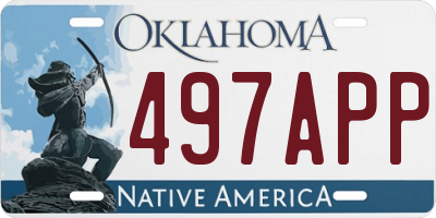 OK license plate 497APP