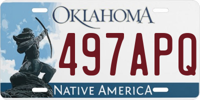 OK license plate 497APQ