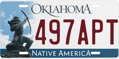 OK license plate 497APT