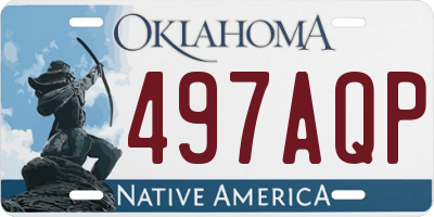 OK license plate 497AQP
