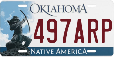 OK license plate 497ARP