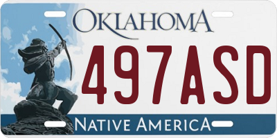OK license plate 497ASD