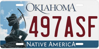 OK license plate 497ASF