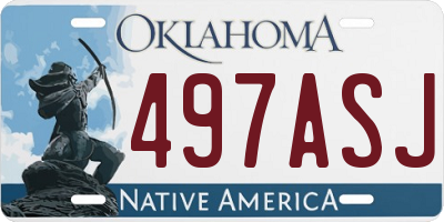 OK license plate 497ASJ