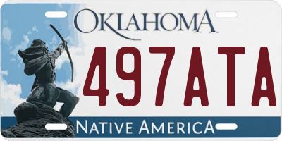 OK license plate 497ATA