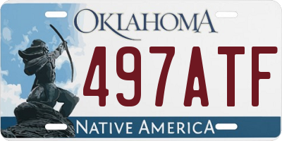OK license plate 497ATF