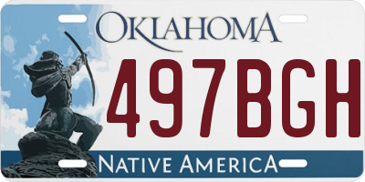OK license plate 497BGH