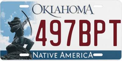 OK license plate 497BPT