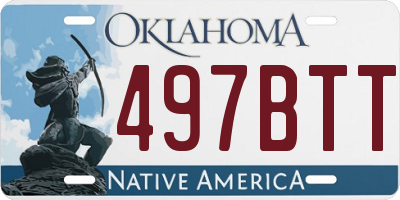 OK license plate 497BTT