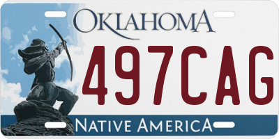 OK license plate 497CAG
