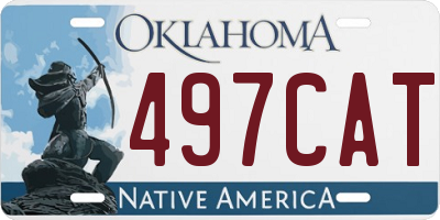 OK license plate 497CAT