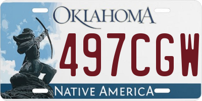 OK license plate 497CGW