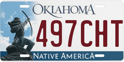 OK license plate 497CHT