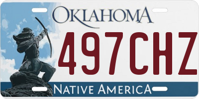 OK license plate 497CHZ