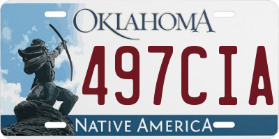 OK license plate 497CIA