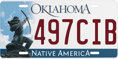 OK license plate 497CIB