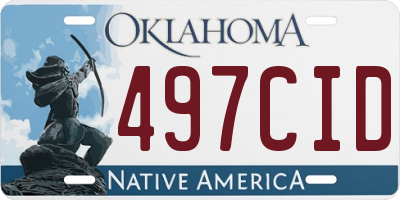 OK license plate 497CID