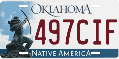 OK license plate 497CIF
