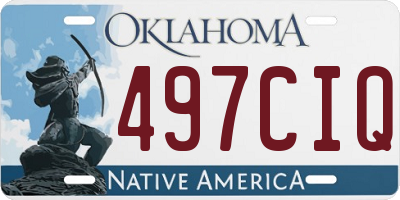OK license plate 497CIQ
