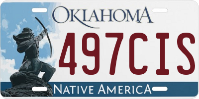 OK license plate 497CIS