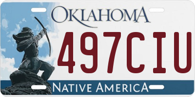 OK license plate 497CIU