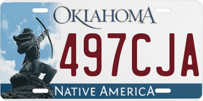 OK license plate 497CJA