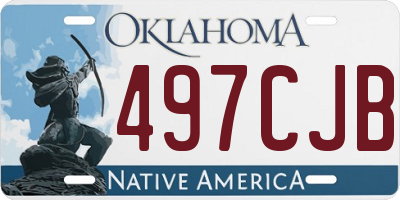 OK license plate 497CJB