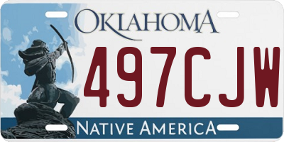 OK license plate 497CJW
