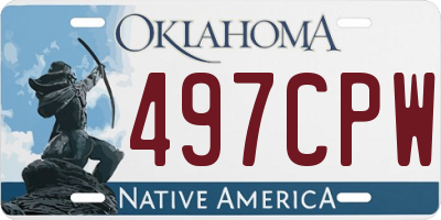 OK license plate 497CPW